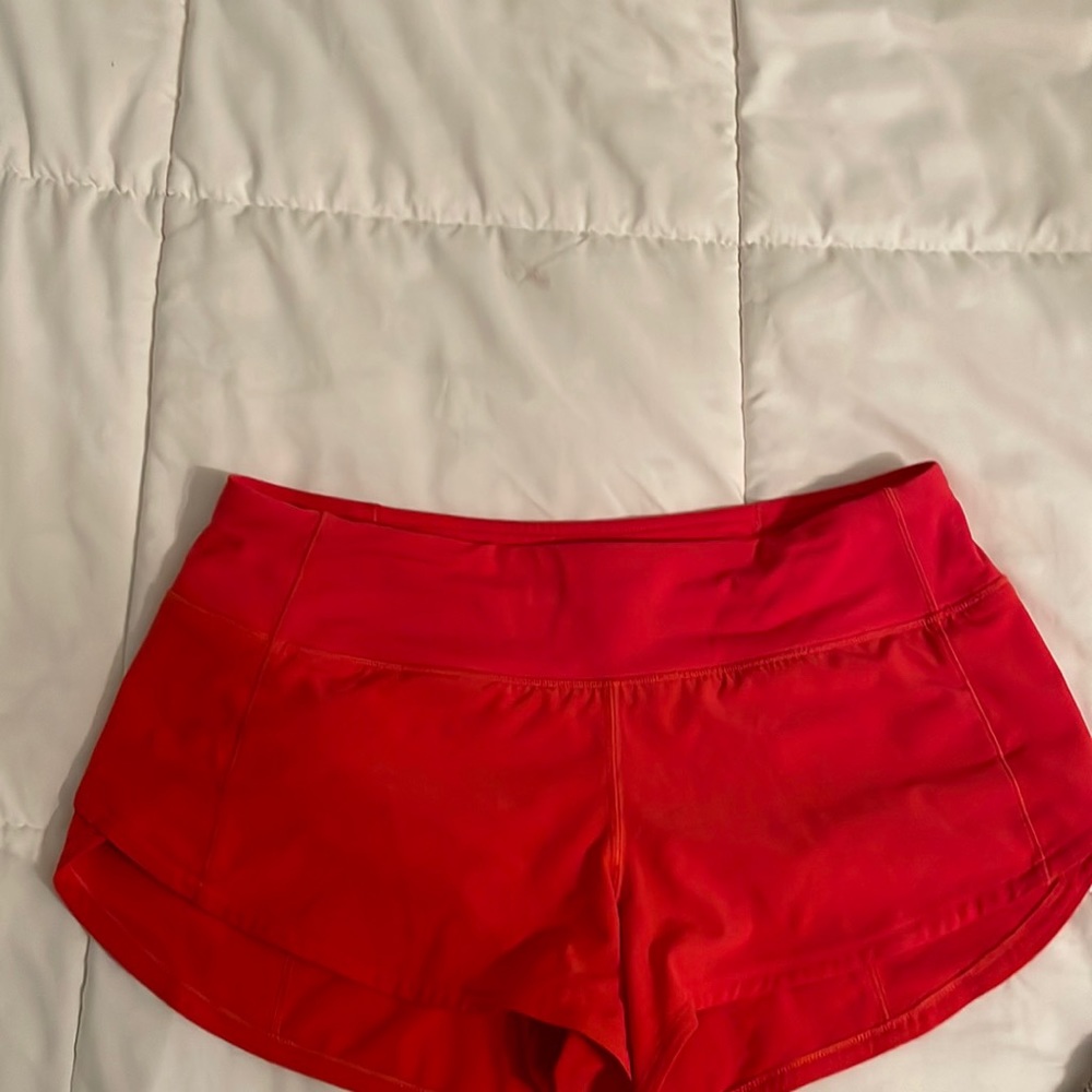 Carnation Red Lululemon Speed Up Shorts